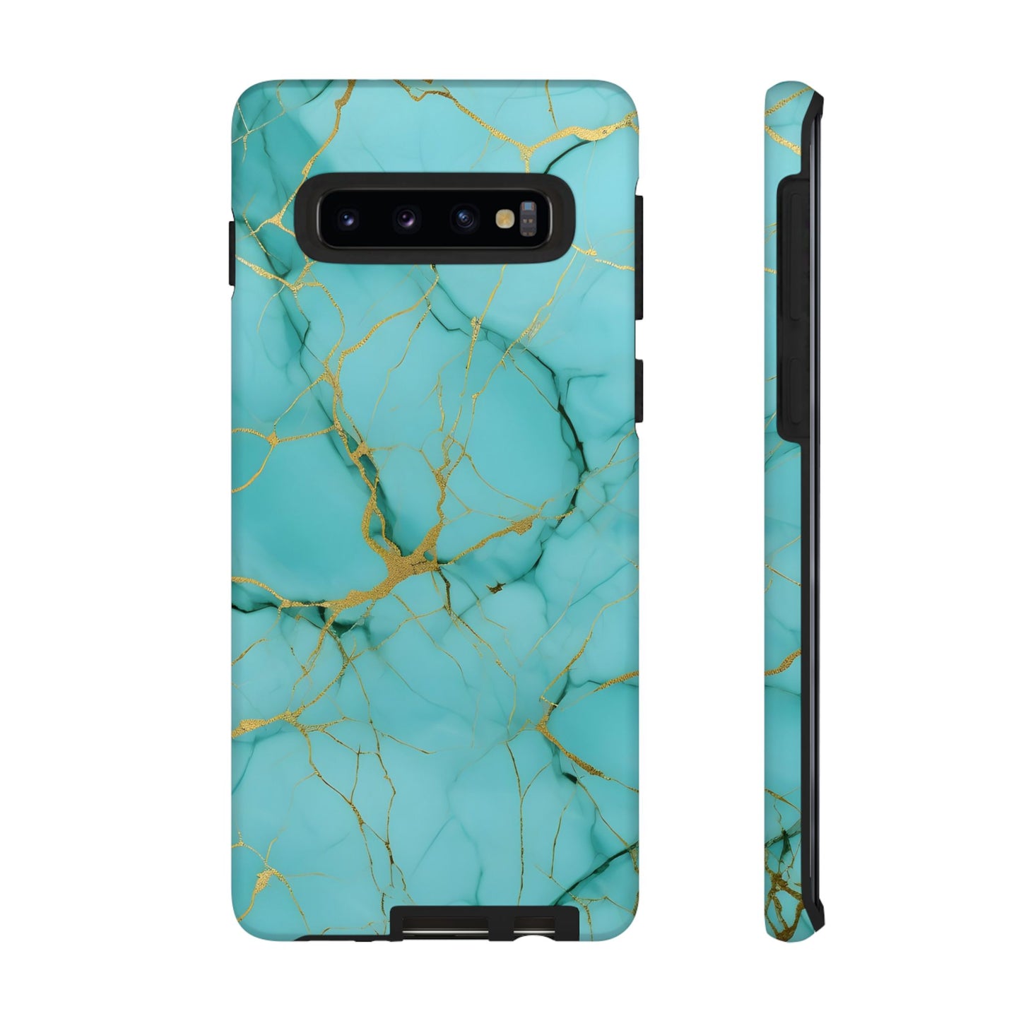 Teal Marble Tough Phone Case