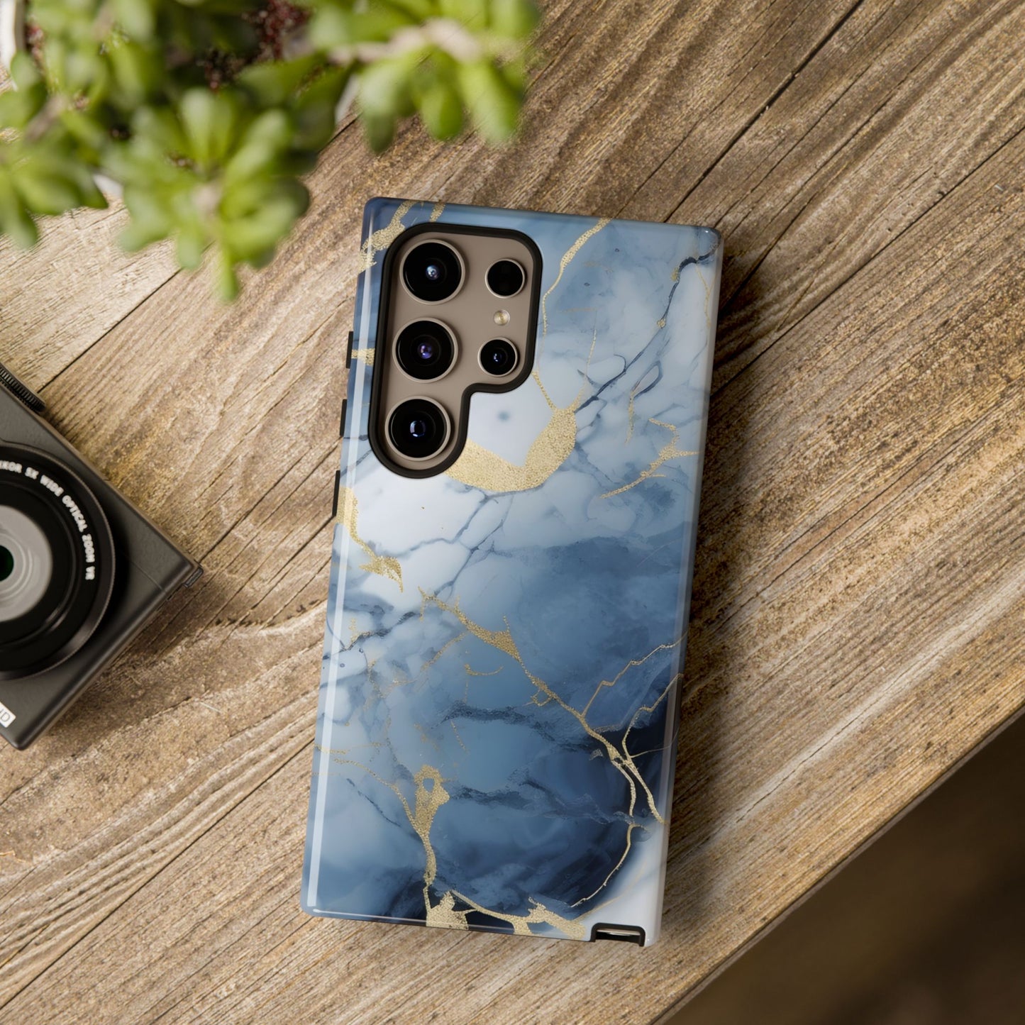 Navy Blue Marble Tough Phone Case