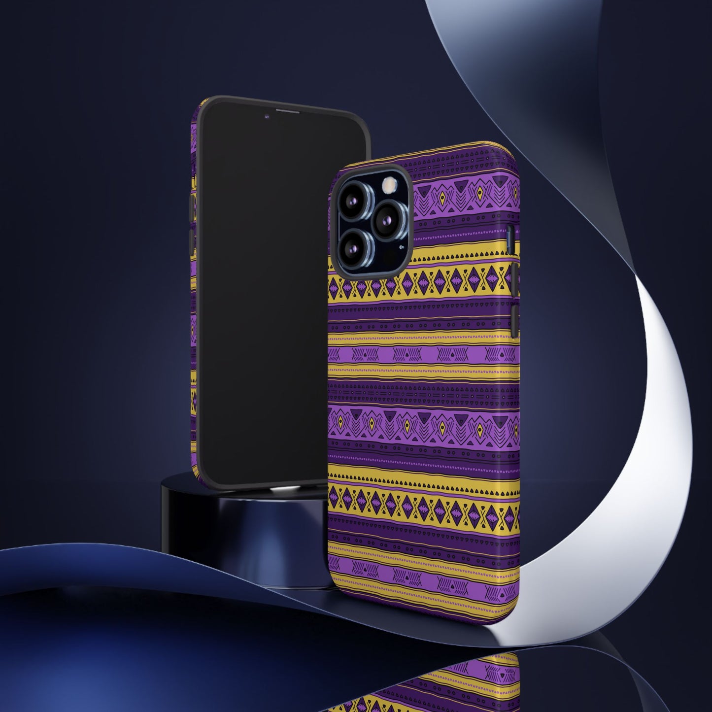 Purple & Yellow Stripes - Tough Phone Case