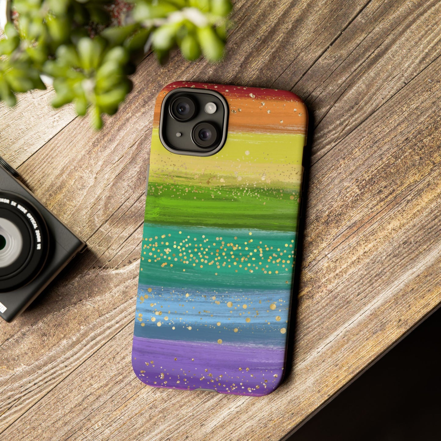 Rainbow Glitter Brush Strokes - Tough Case
