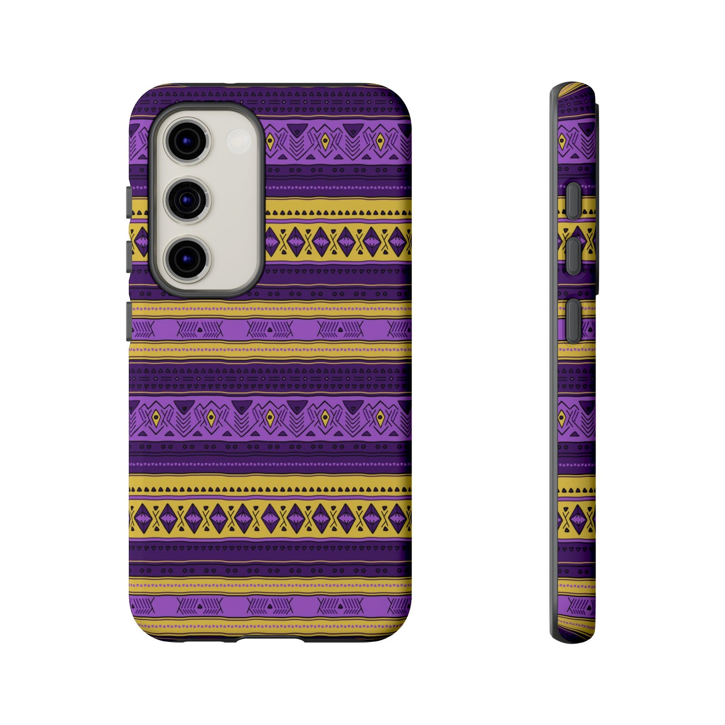 Purple & Yellow Stripes - Tough Phone Case