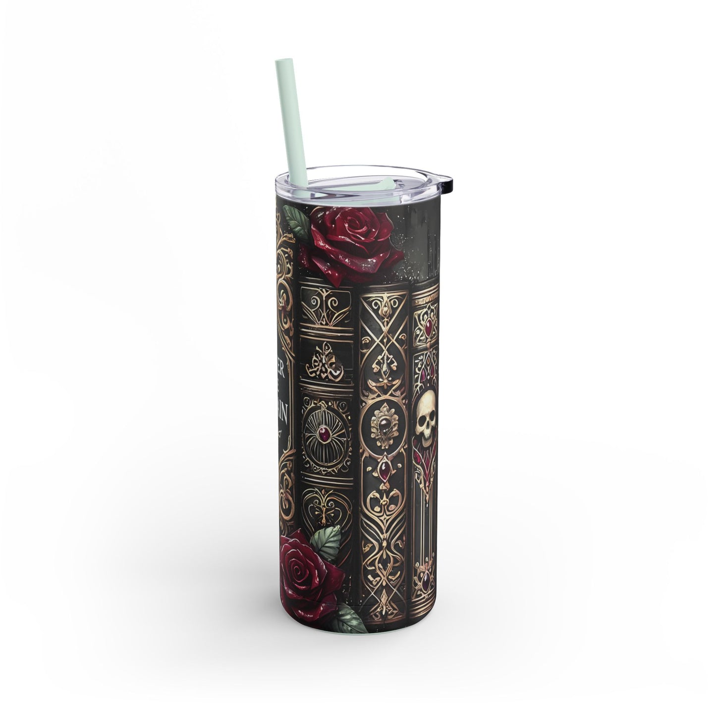 Book Lover Gift - I Prefer the Villain Skinny Tumbler | Dark Academia Matte 20oz Insulated Drinkware