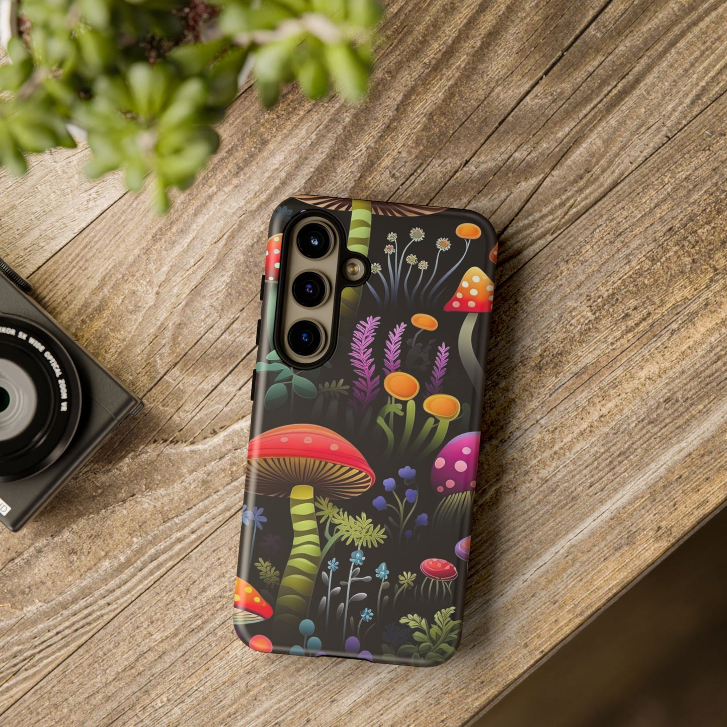 Dark Forest Mushrooms Tough Cell Phone Case