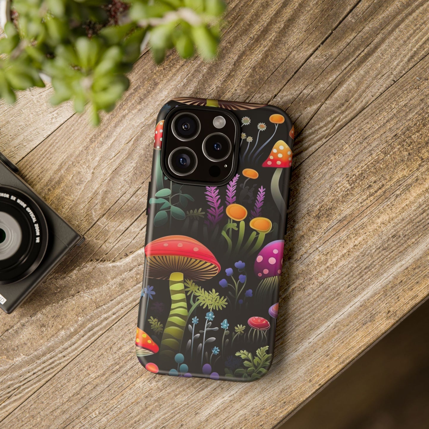 Dark Forest Mushrooms Tough Cell Phone Case