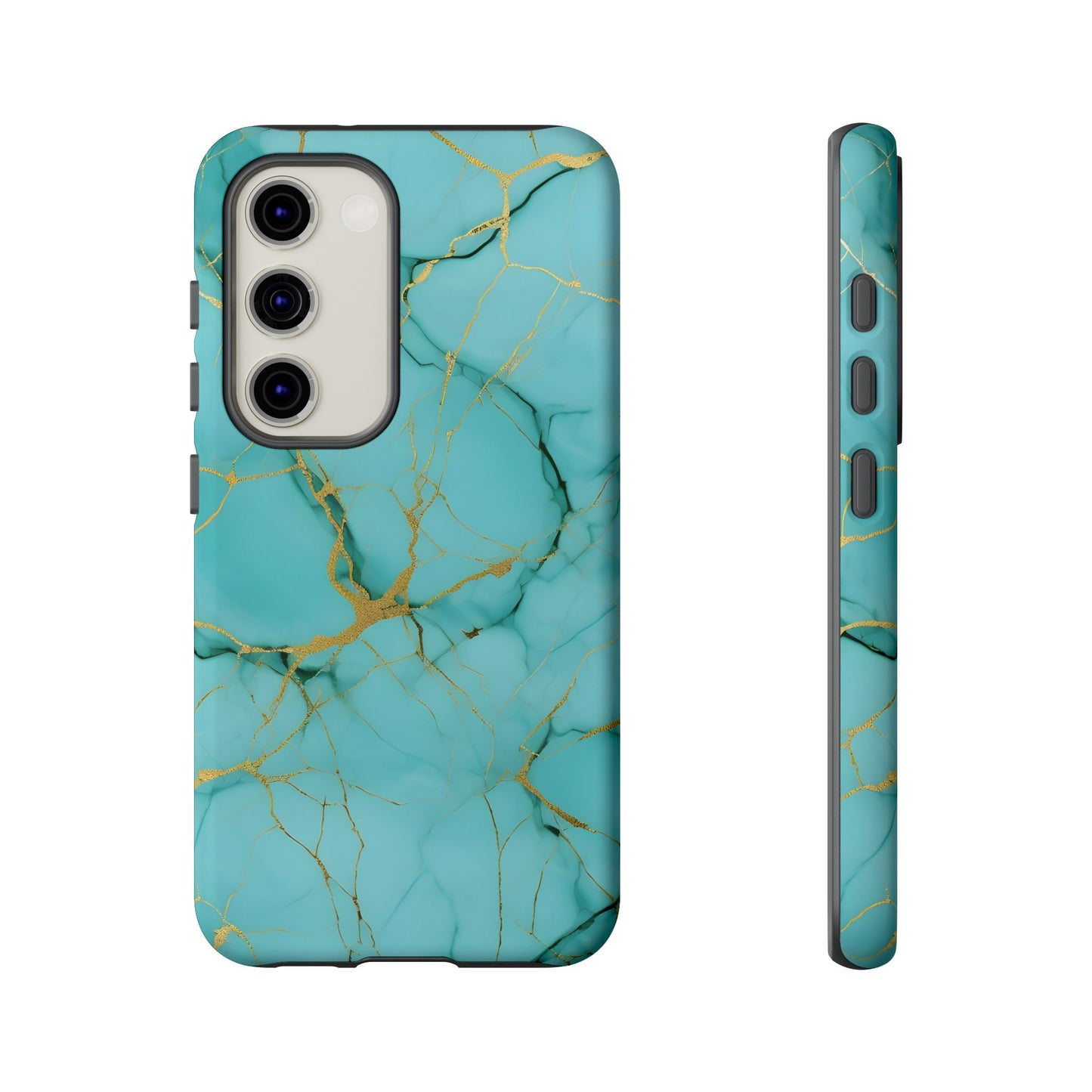 Teal Marble Tough Phone Case