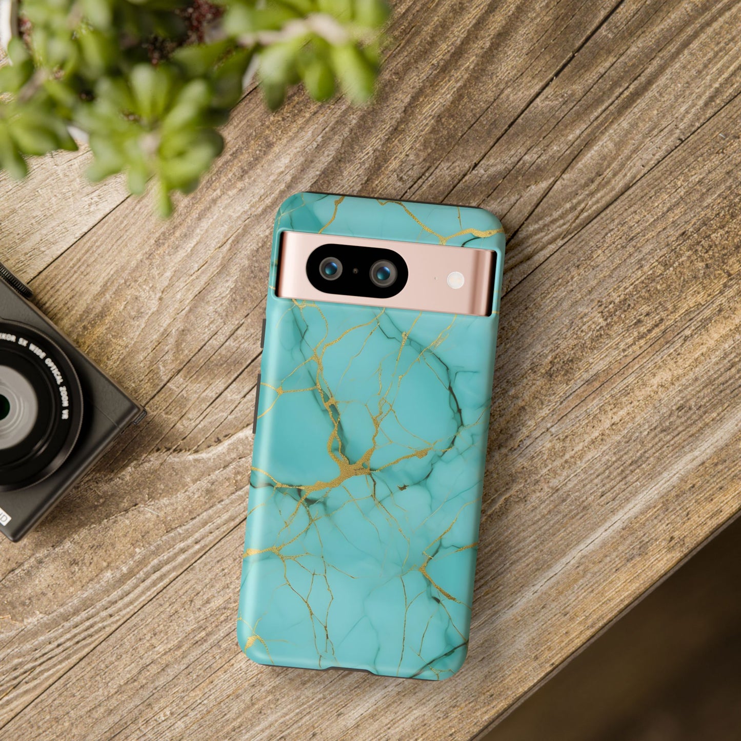 Teal Marble Tough Phone Case