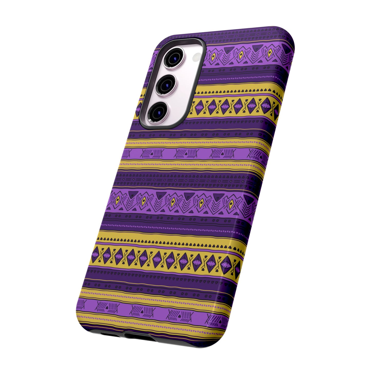 Purple & Yellow Stripes - Tough Phone Case