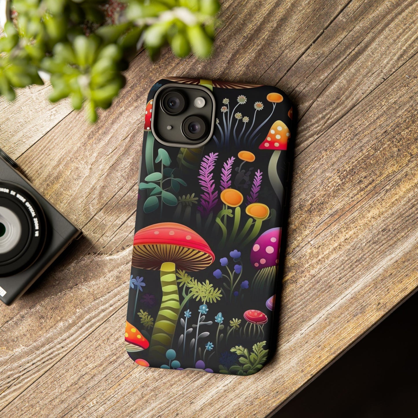 Dark Forest Mushrooms Tough Cell Phone Case