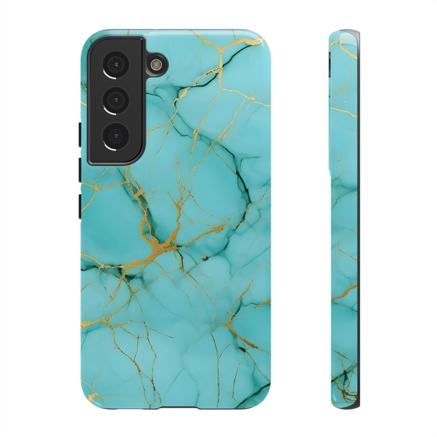 Teal Marble Tough Phone Case
