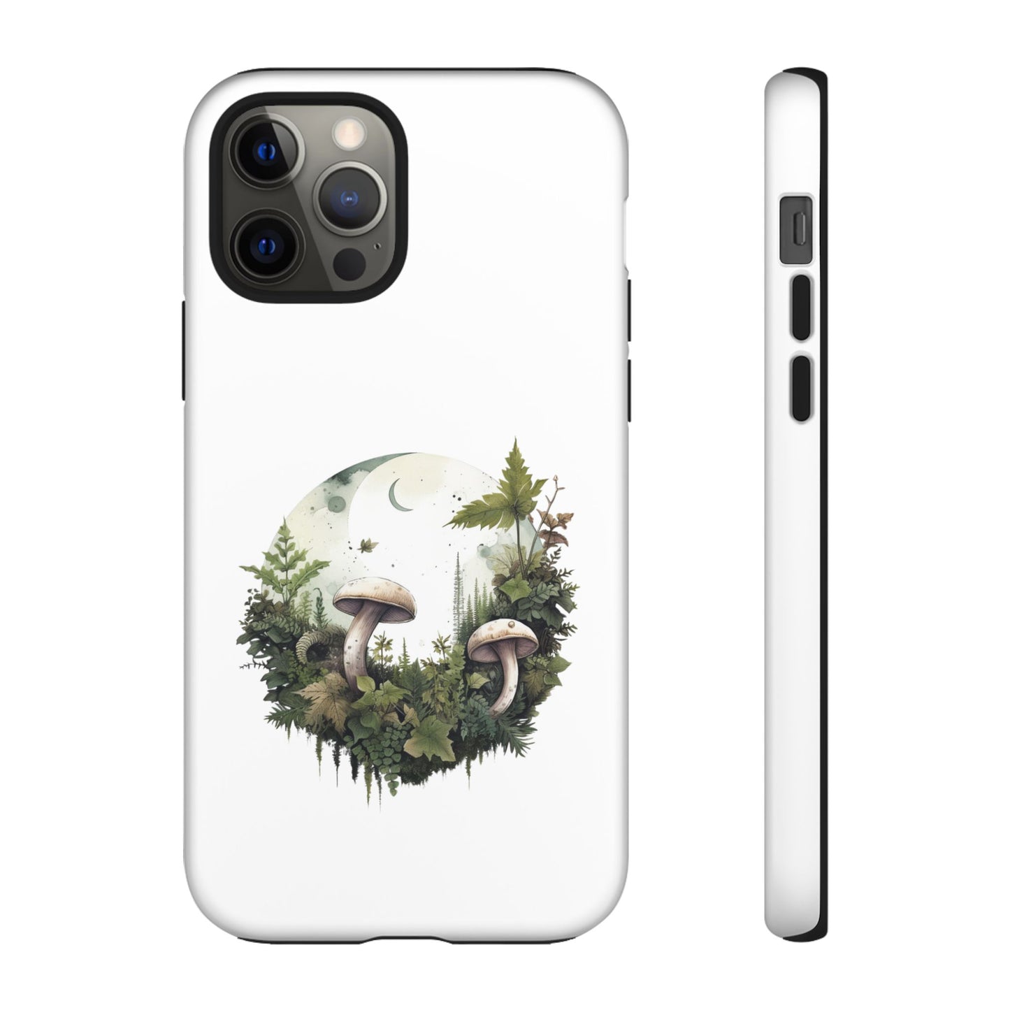 Moonlit Mushroom Tough Phone Case – Minimalist Forest Magic
