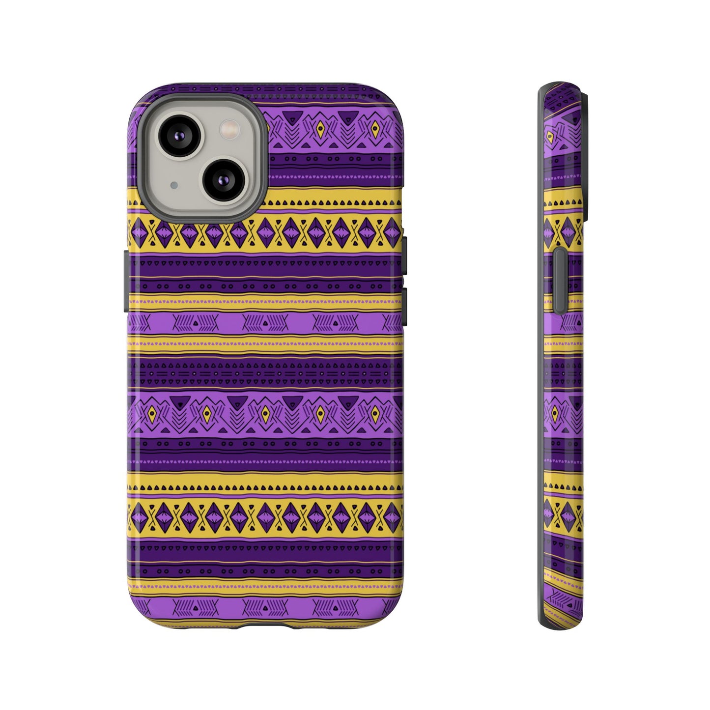 Purple & Yellow Stripes - Tough Phone Case