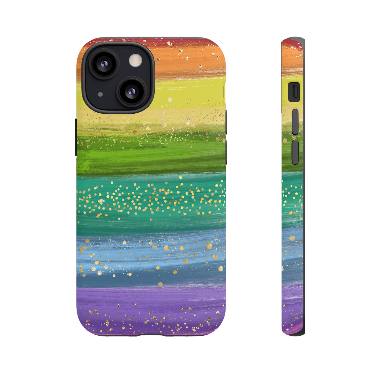 Rainbow Glitter Brush Strokes - Tough Case