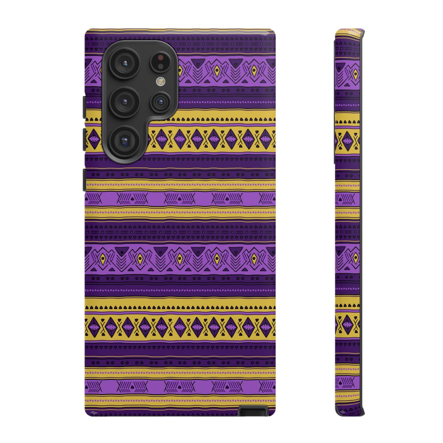 Purple & Yellow Stripes - Tough Phone Case