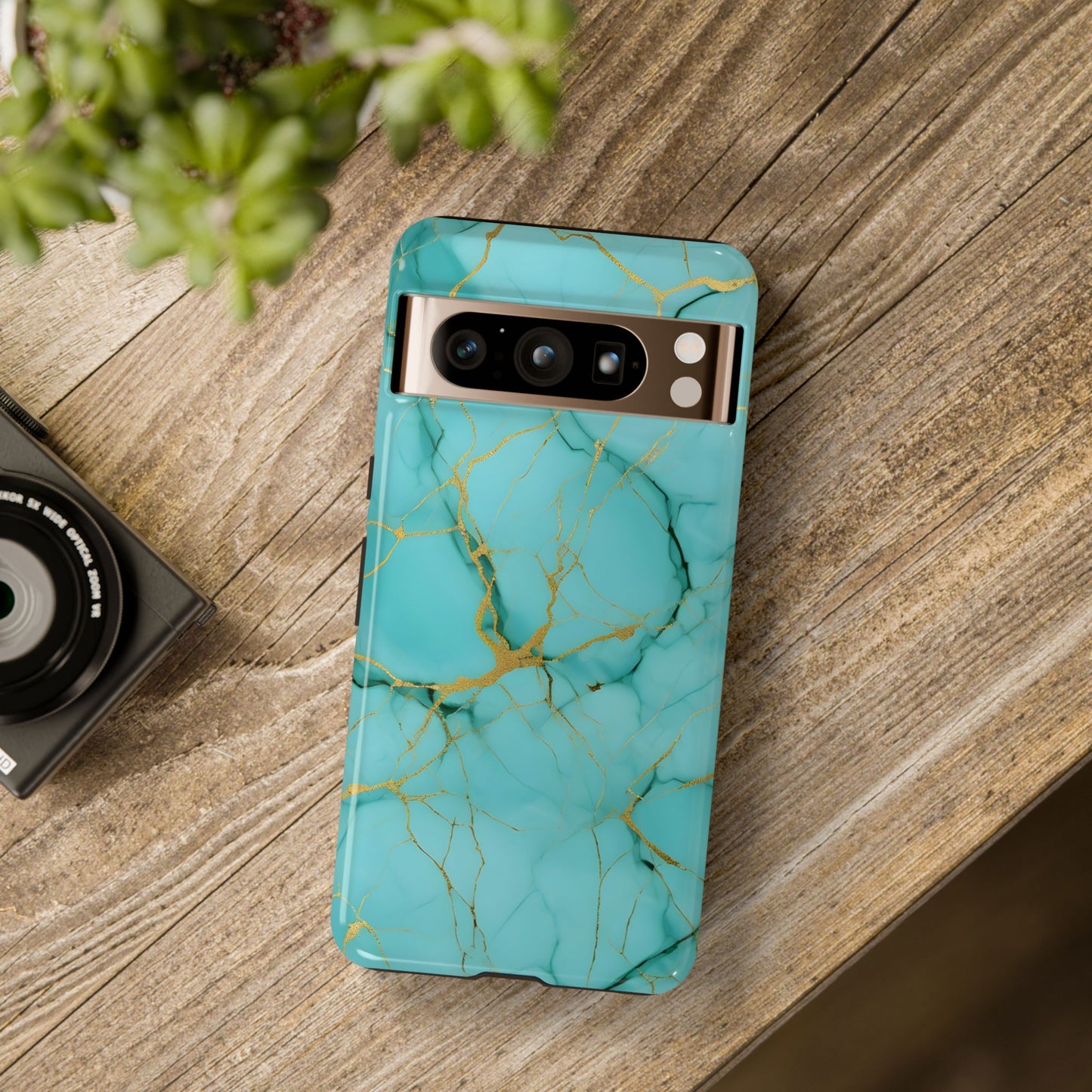 Teal Marble Tough Phone Case