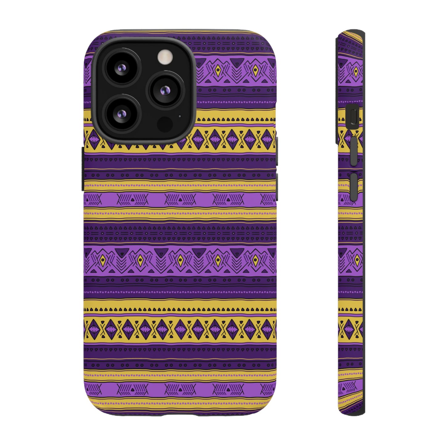 Purple & Yellow Stripes - Tough Phone Case