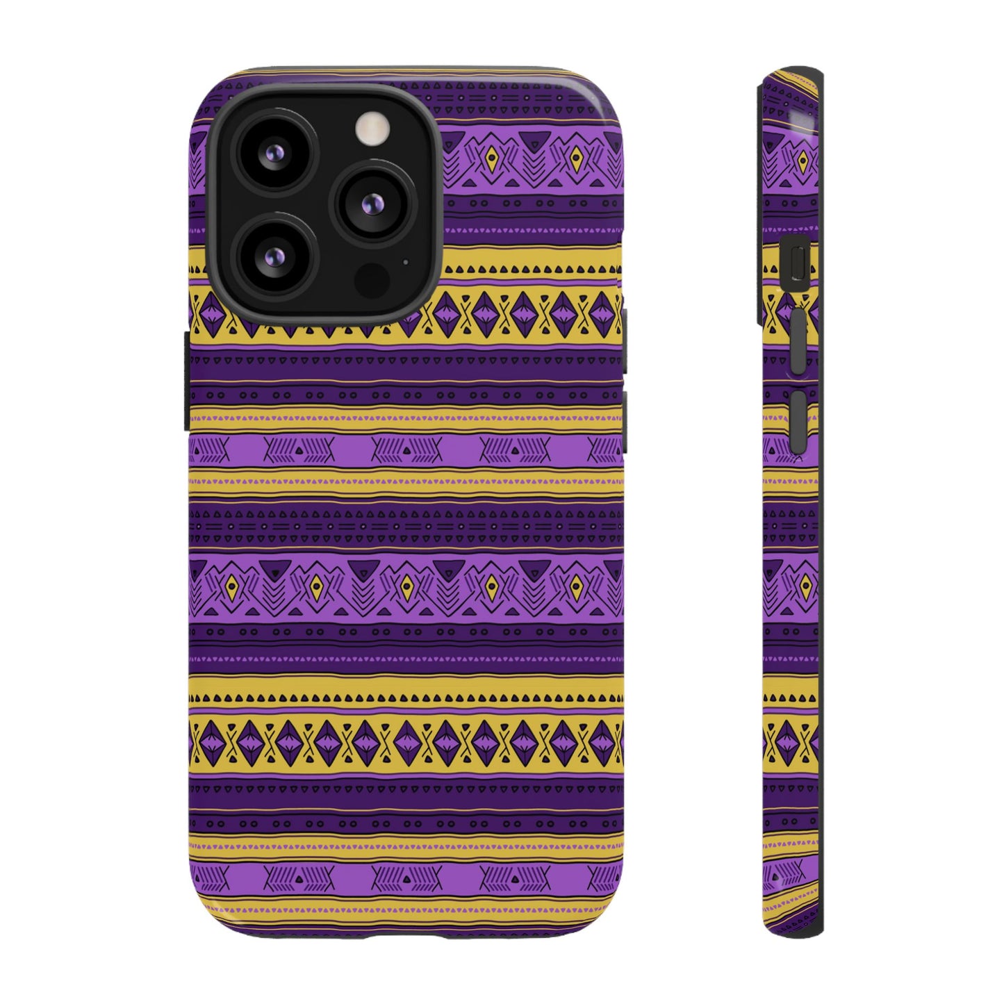 Purple & Yellow Stripes - Tough Phone Case