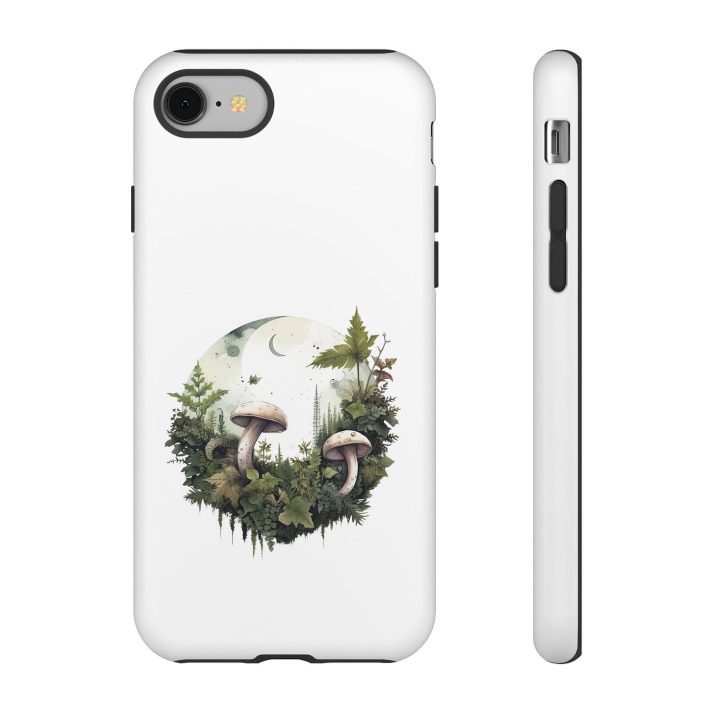 Moonlit Mushroom Tough Phone Case – Minimalist Forest Magic