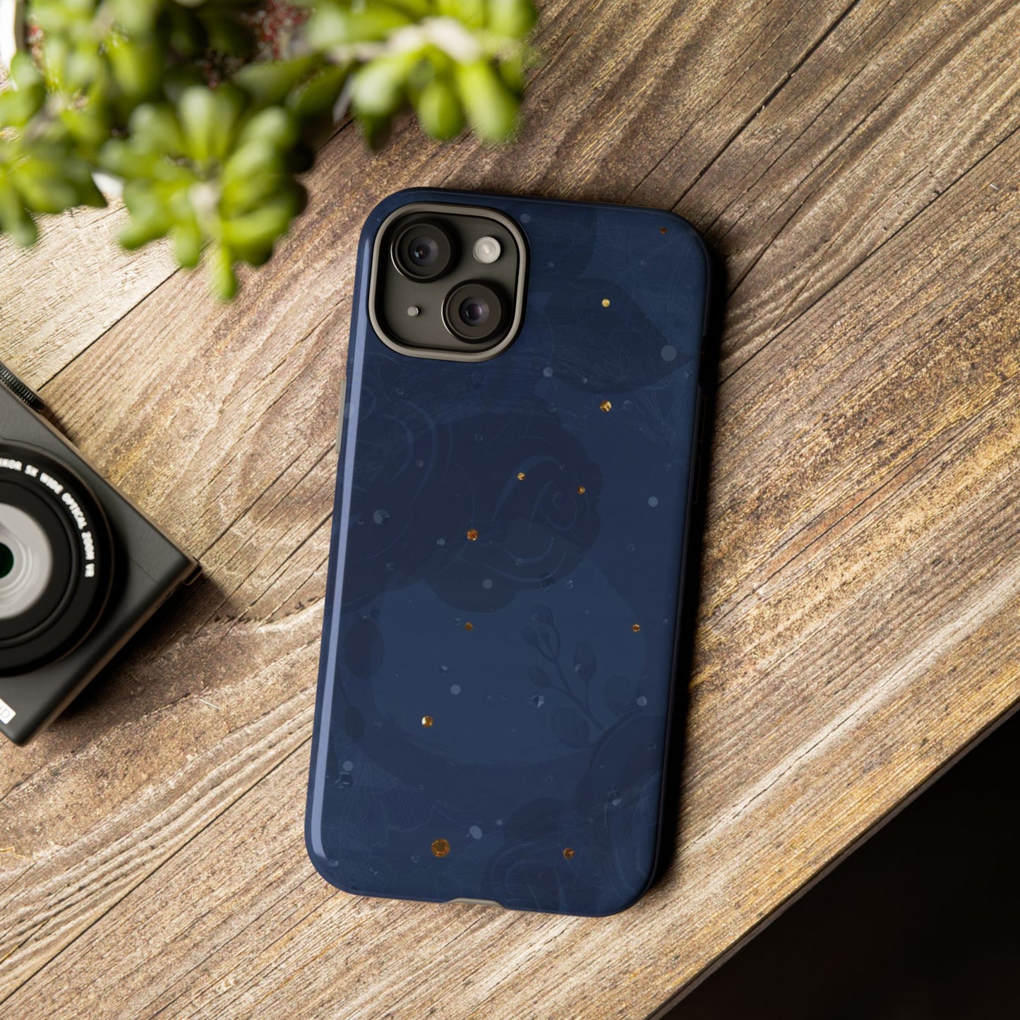 Subtle Navy Florals - Tough Phone Case