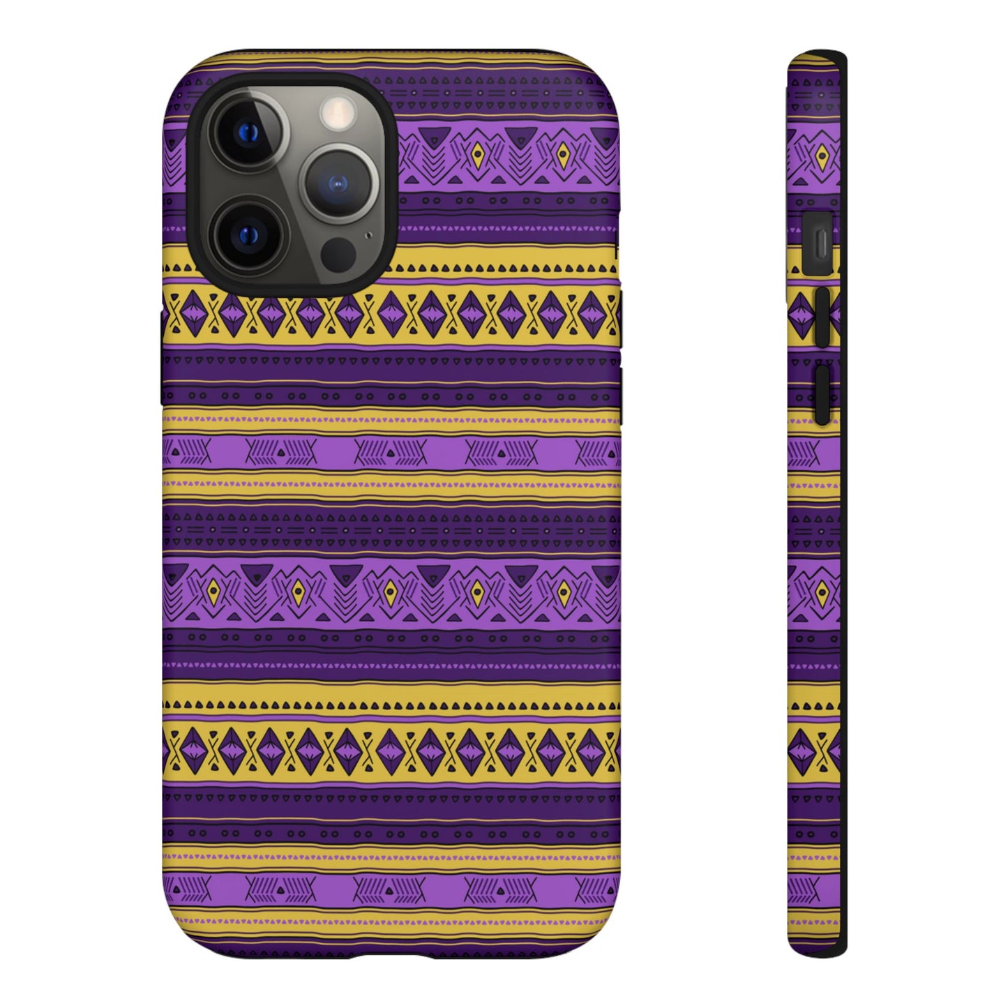 Purple & Yellow Stripes - Tough Phone Case