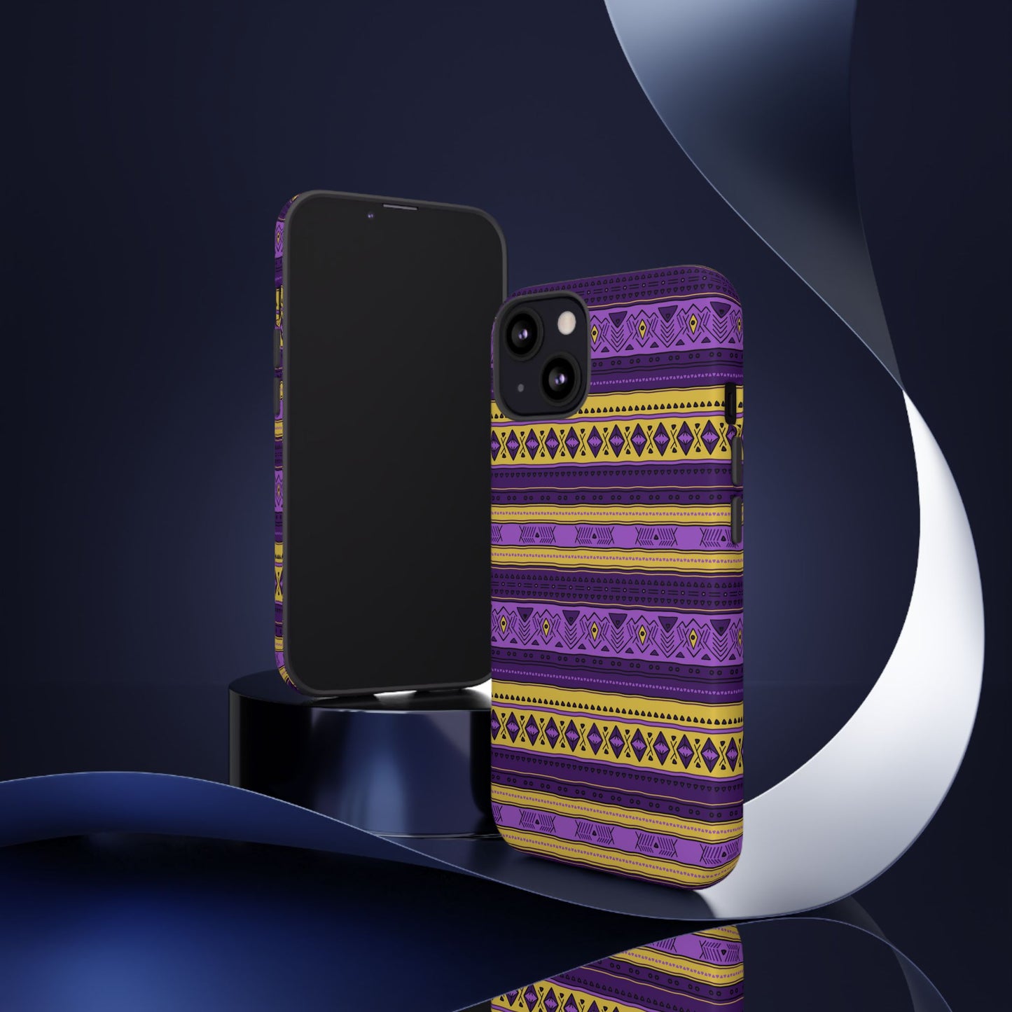 Purple & Yellow Stripes - Tough Phone Case