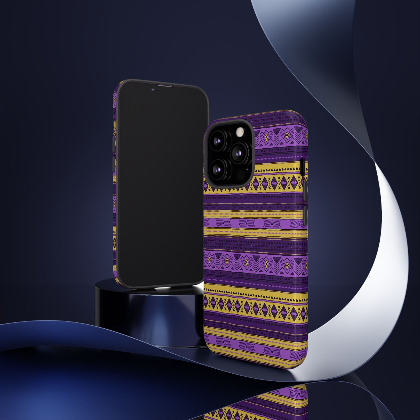 Purple & Yellow Stripes - Tough Phone Case