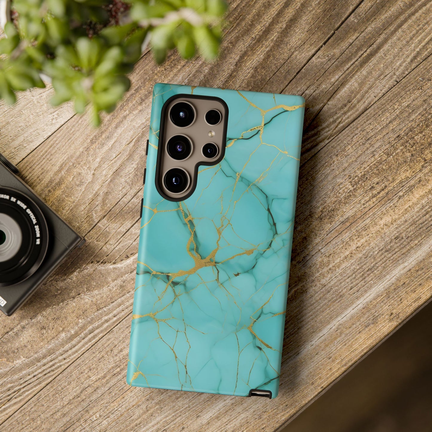 Teal Marble Tough Phone Case