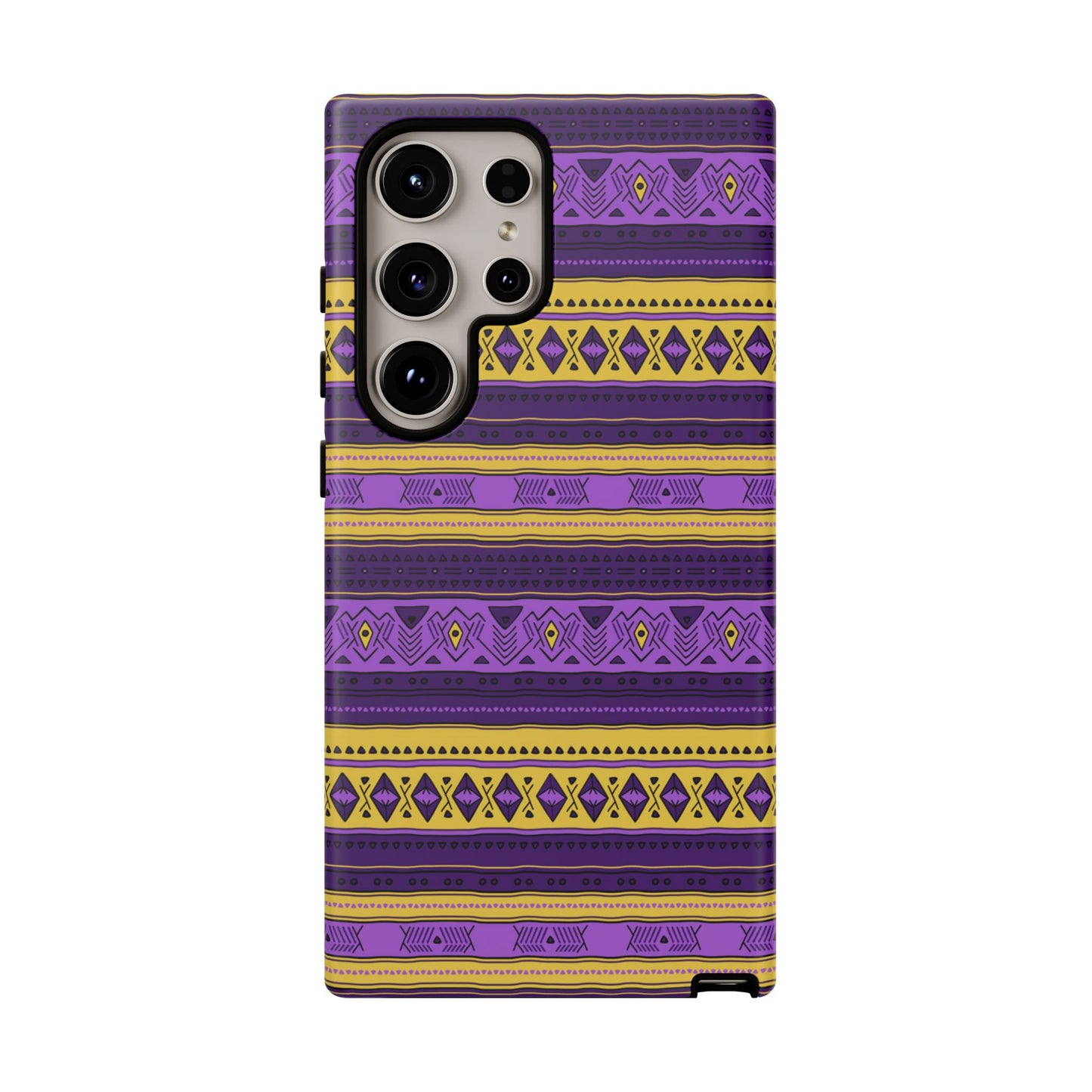 Purple & Yellow Stripes - Tough Phone Case