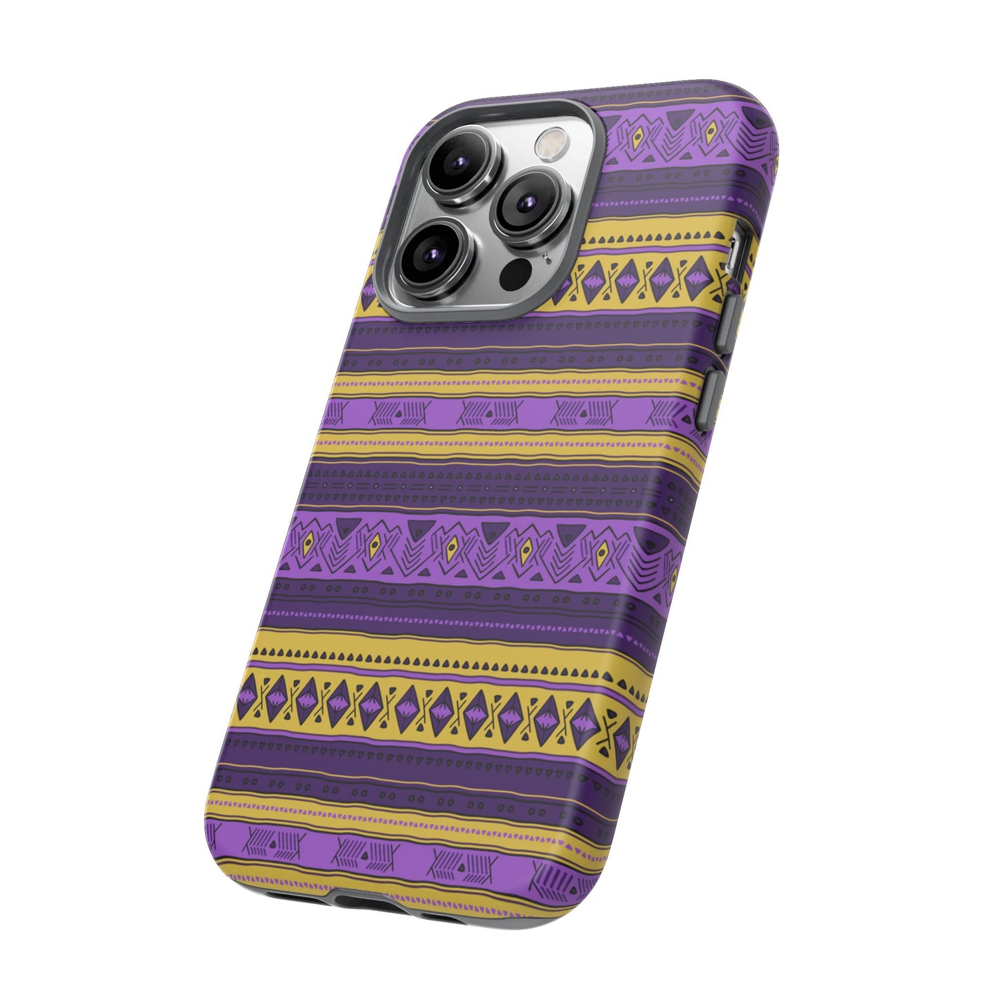 Purple & Yellow Stripes - Tough Phone Case