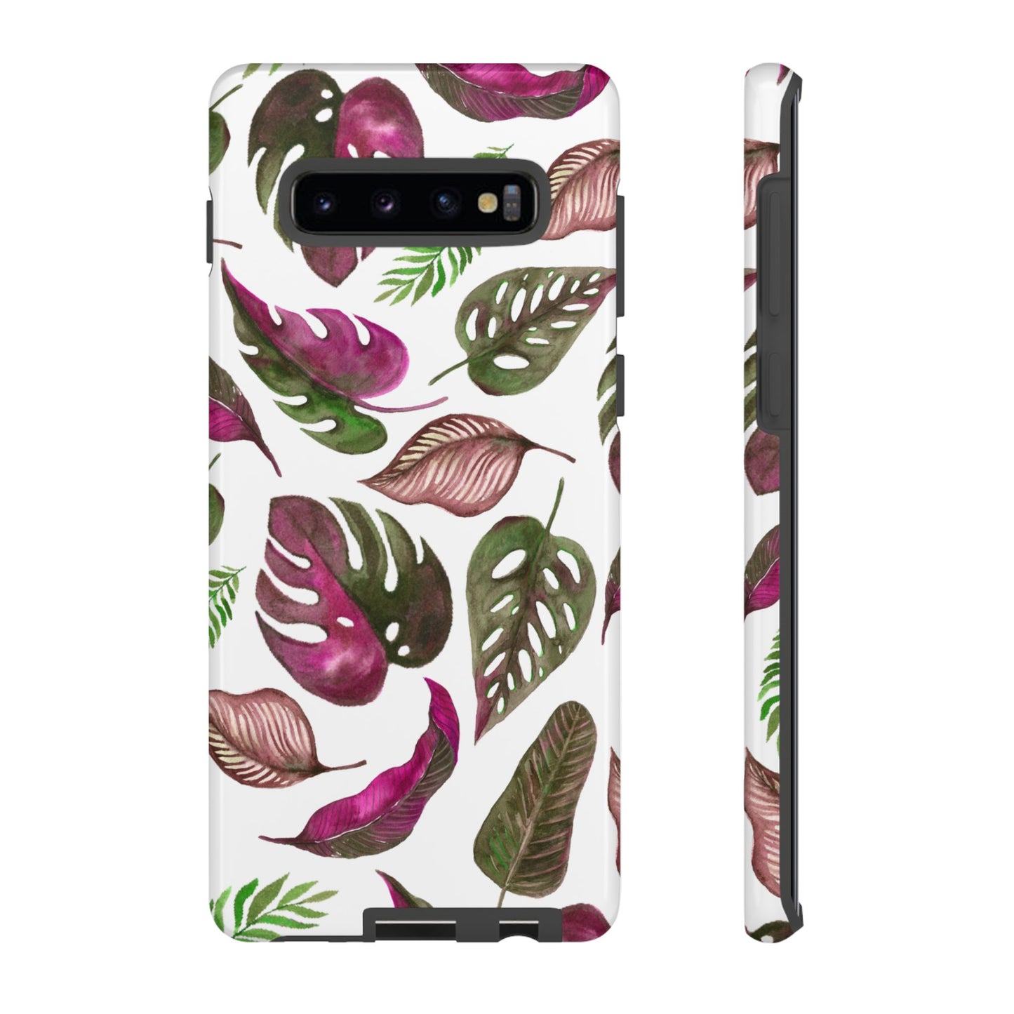 Pink & White Tropical Leaves - Tough Case