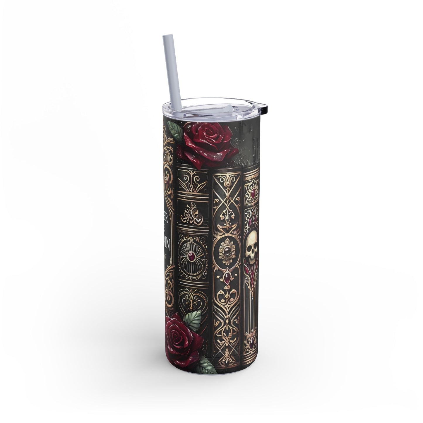 Book Lover Gift - I Prefer the Villain Skinny Tumbler | Dark Academia Matte 20oz Insulated Drinkware