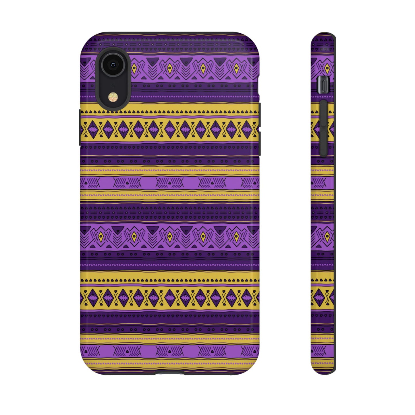 Purple & Yellow Stripes - Tough Phone Case
