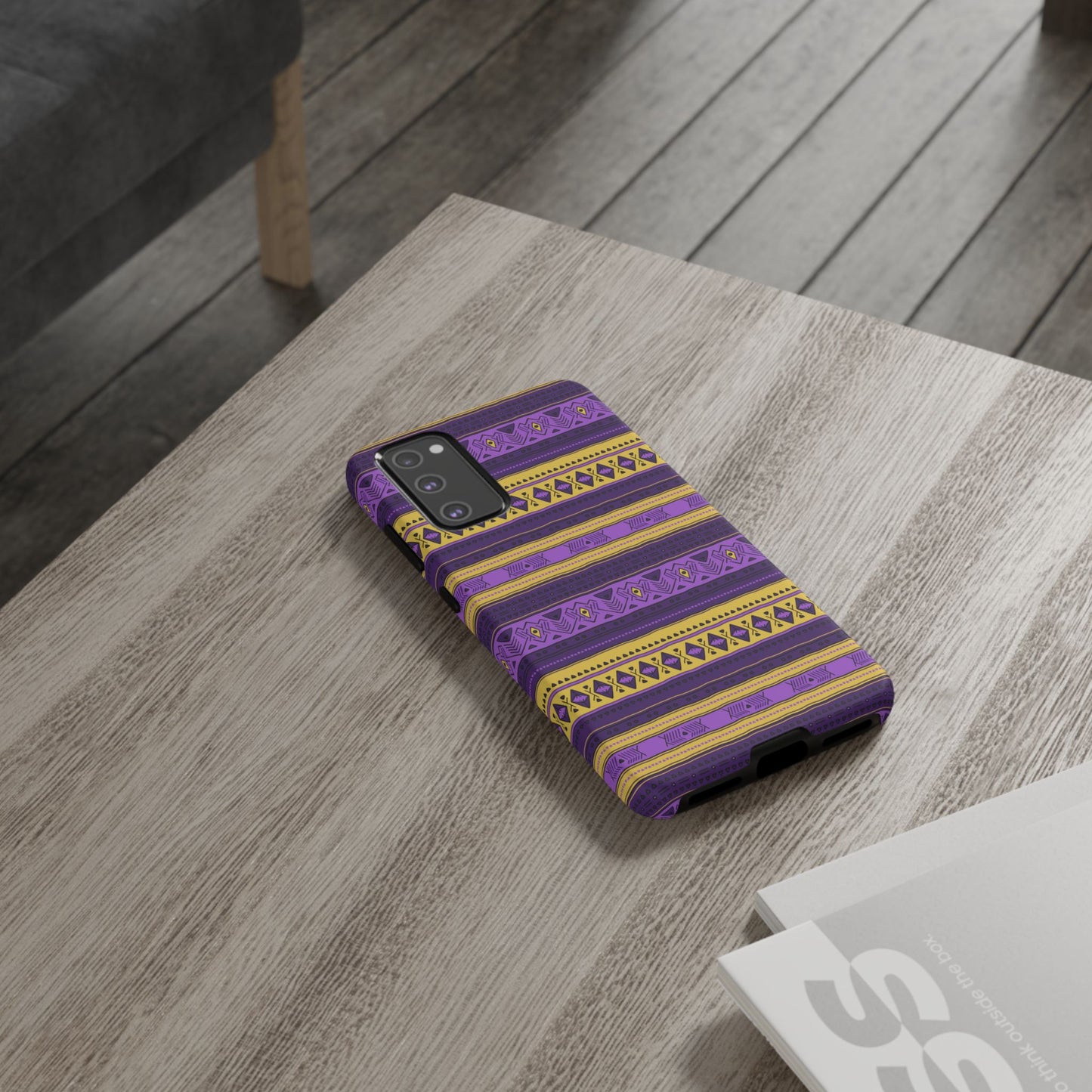 Purple & Yellow Stripes - Tough Phone Case