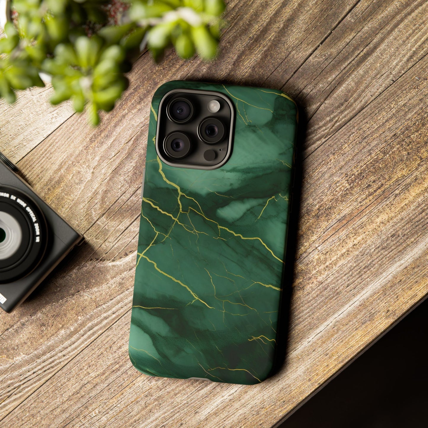 Hunter Green Marble - Tough Phone Case