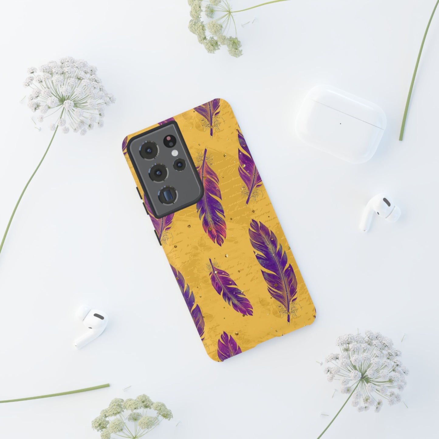 Purple Feathers - Tough Phone Case