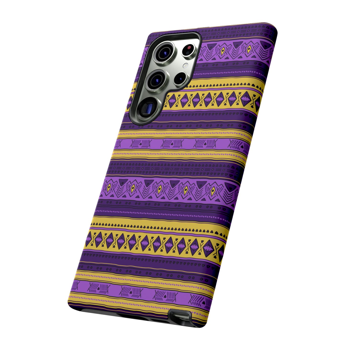 Purple & Yellow Stripes - Tough Phone Case