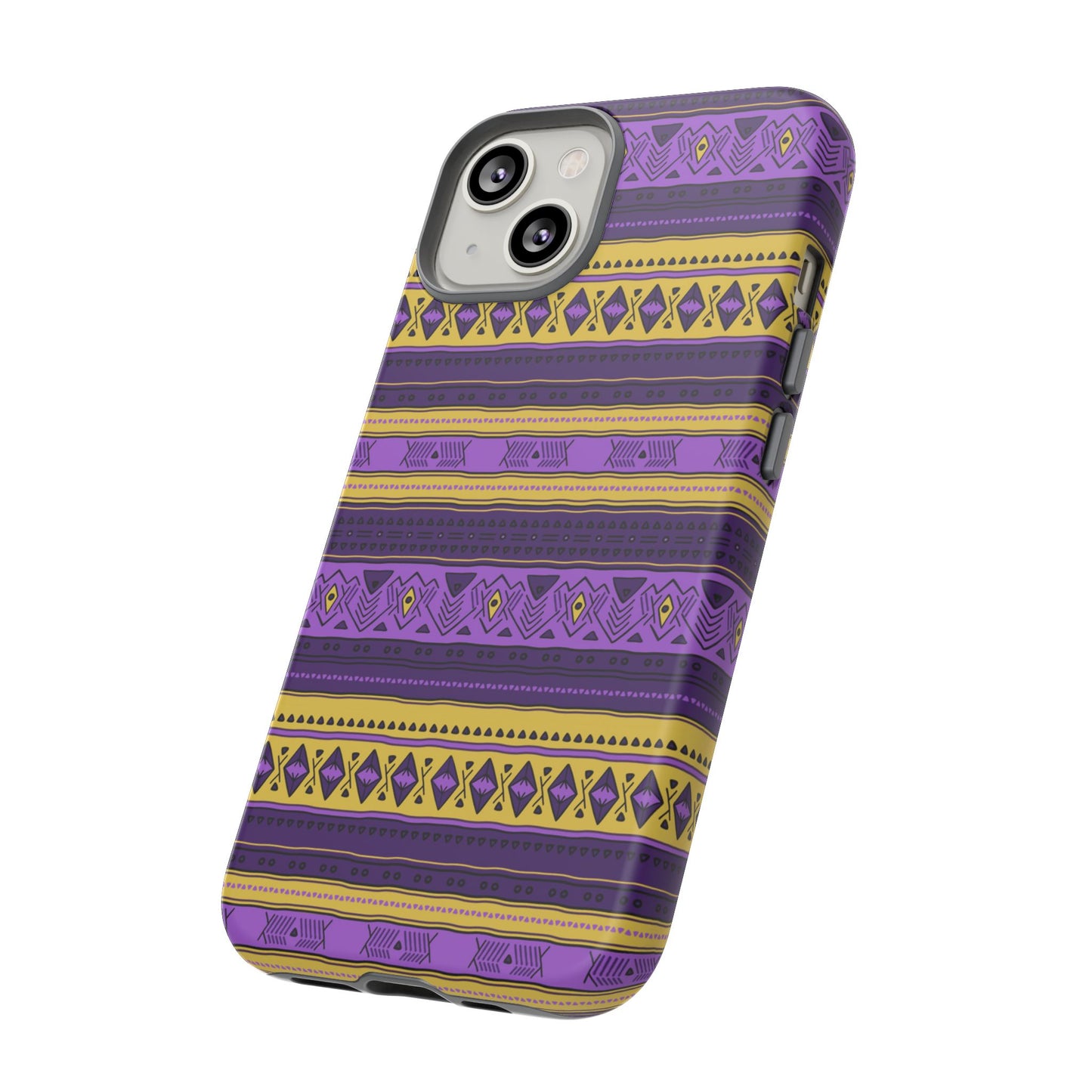Purple & Yellow Stripes - Tough Phone Case