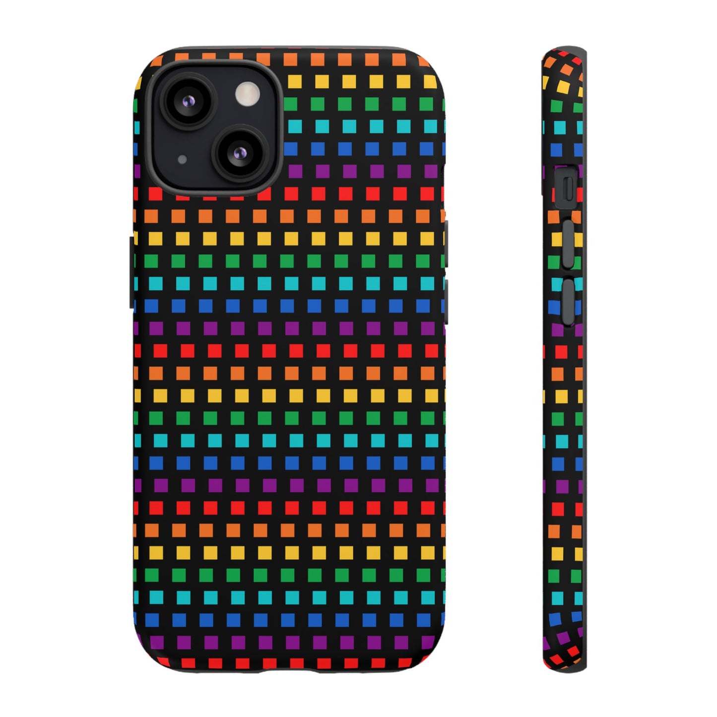 Rainbow Dots on Black - Tough Case