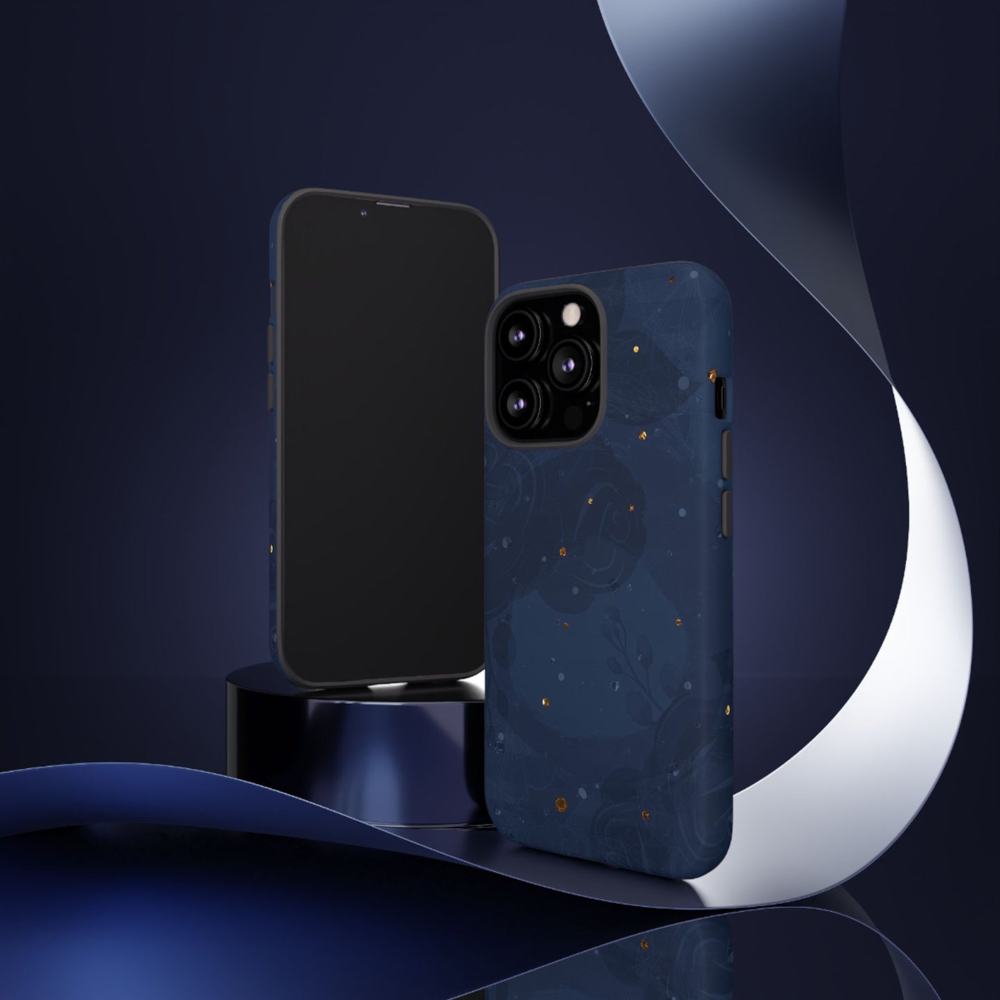Subtle Navy Florals - Tough Phone Case