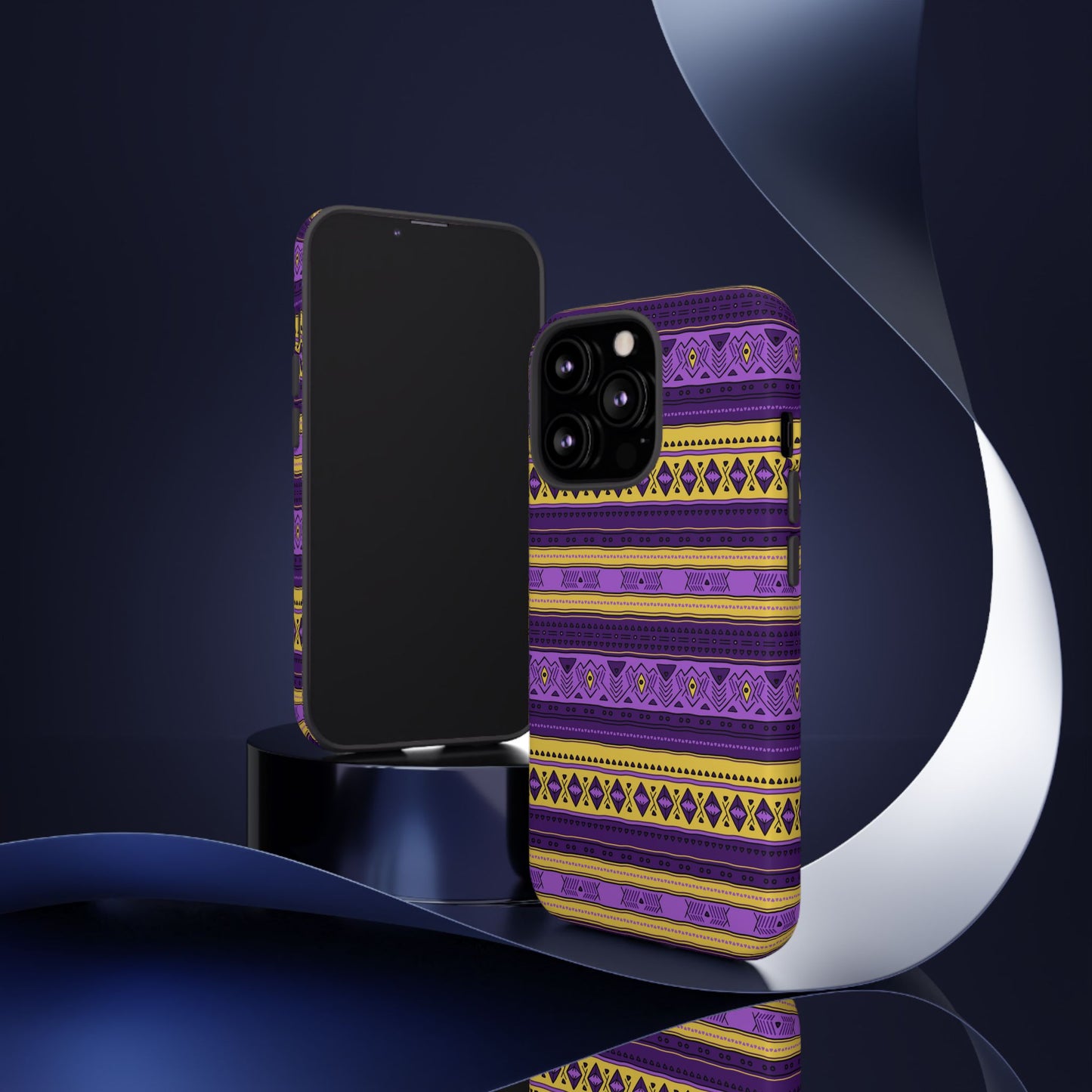 Purple & Yellow Stripes - Tough Phone Case