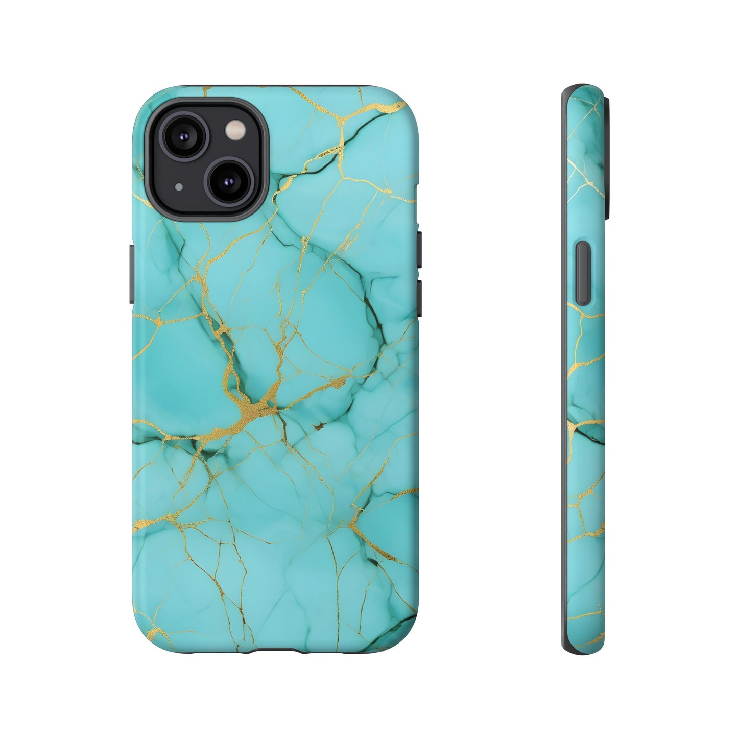 Teal Marble Tough Phone Case