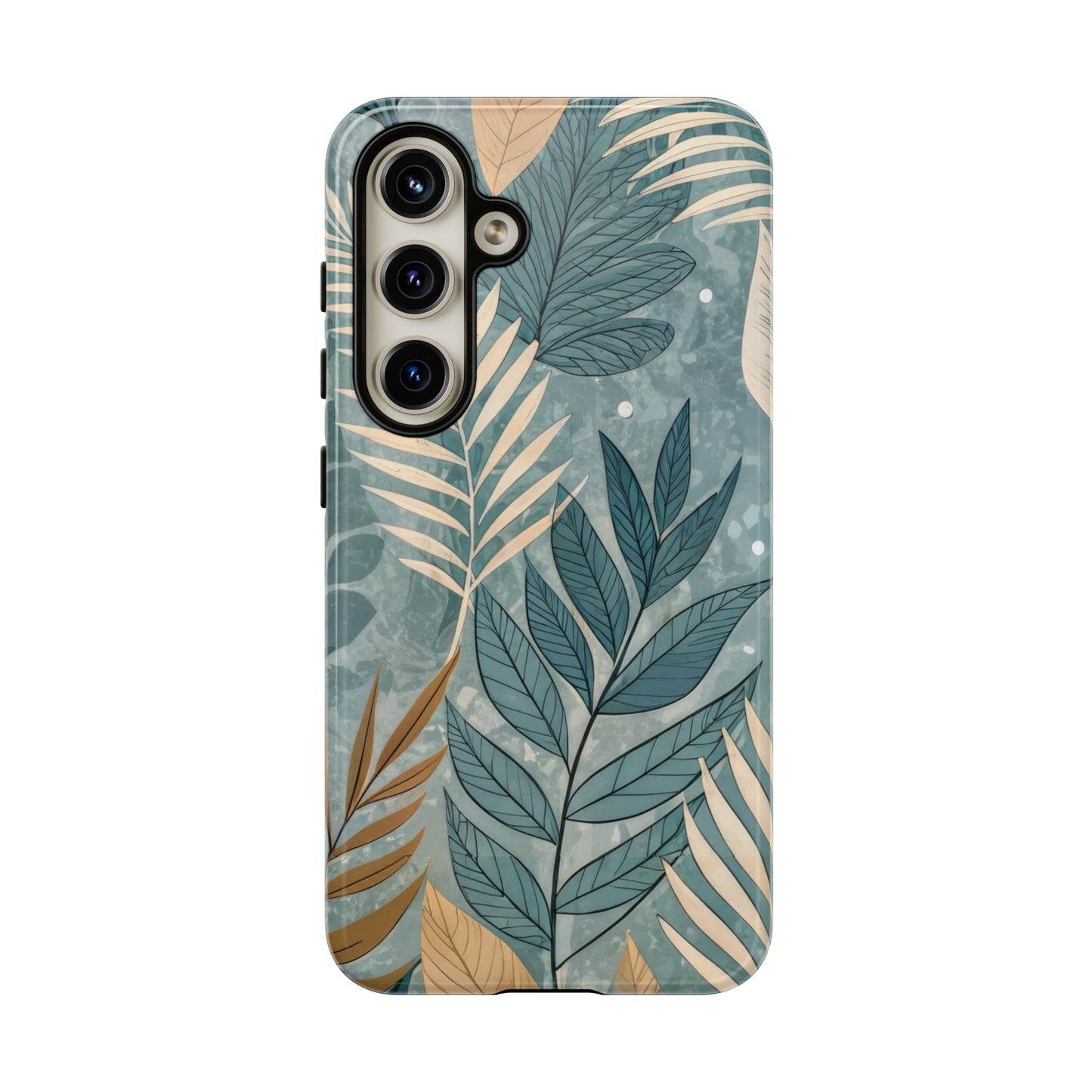 Blue Boho Leaves Tough Case