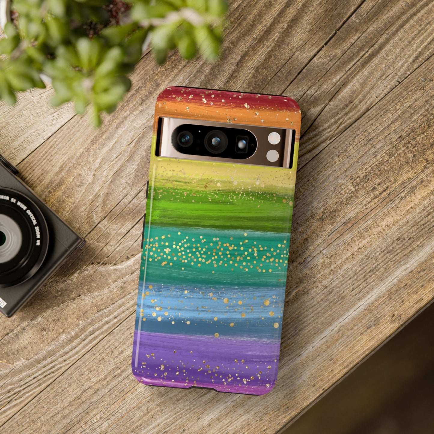 Rainbow Glitter Brush Strokes - Tough Case