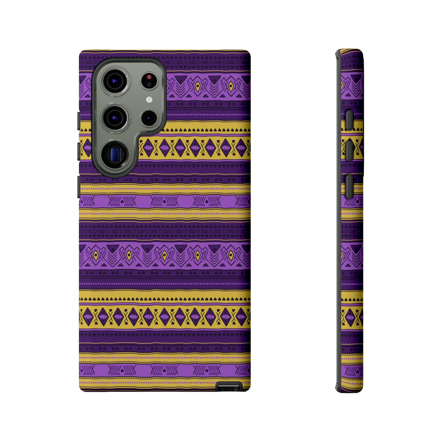 Purple & Yellow Stripes - Tough Phone Case