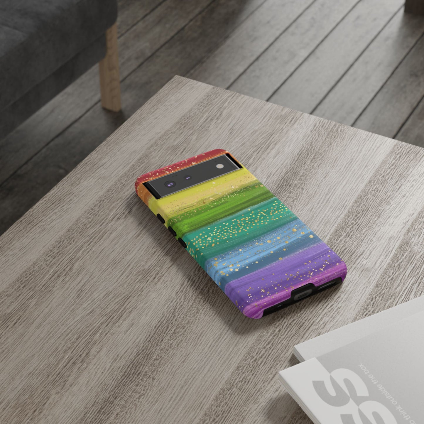 Rainbow Glitter Brush Strokes - Tough Case