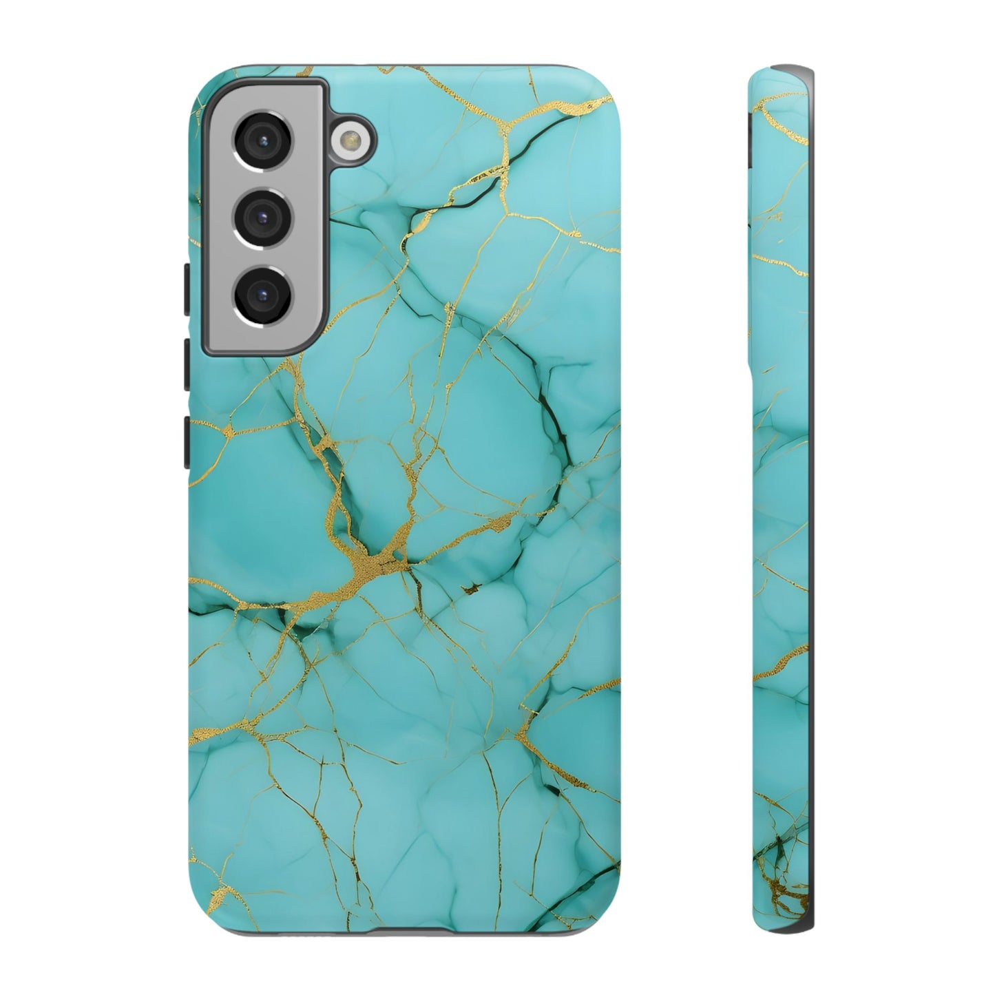 Teal Marble Tough Phone Case