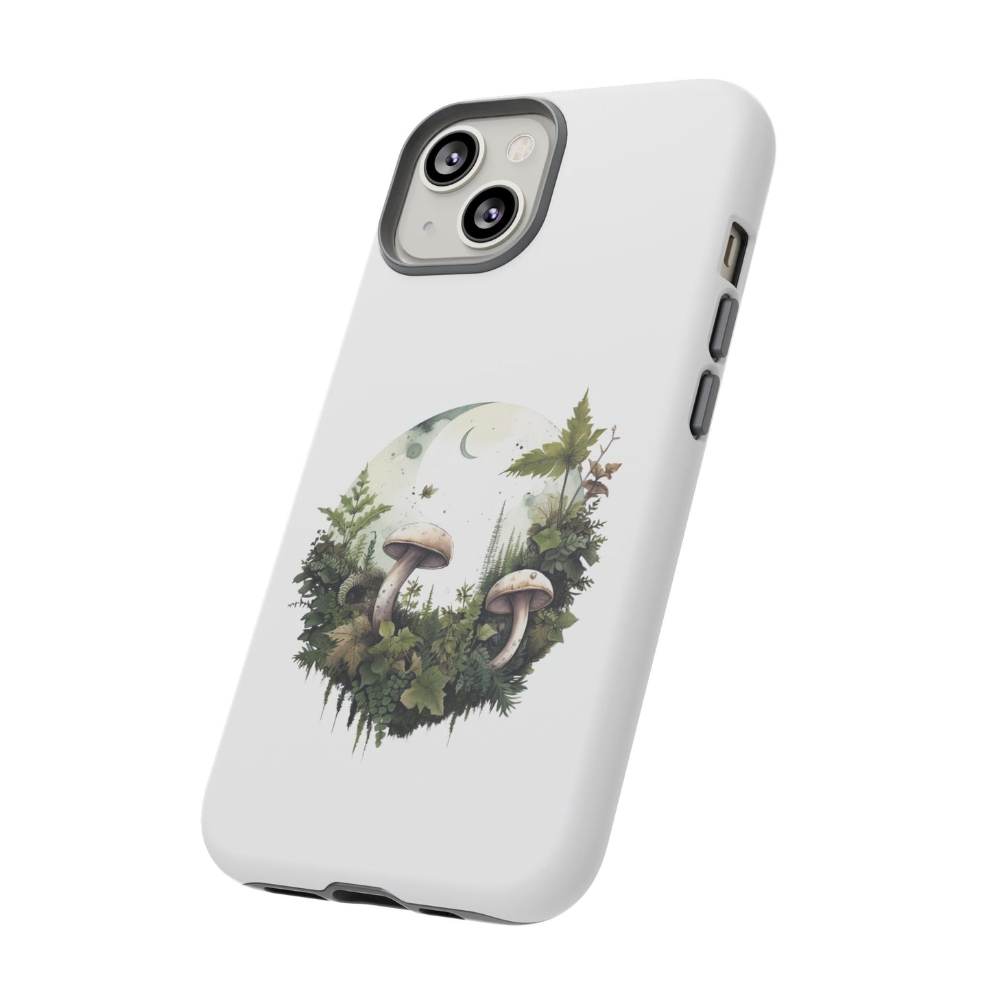 Moonlit Mushroom Tough Phone Case – Minimalist Forest Magic