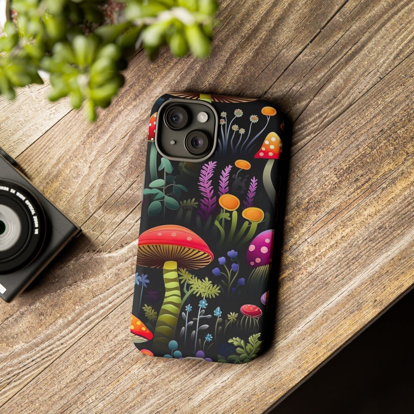 Dark Forest Mushrooms Tough Cell Phone Case
