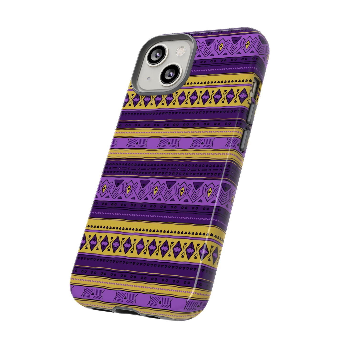 Purple & Yellow Stripes - Tough Phone Case
