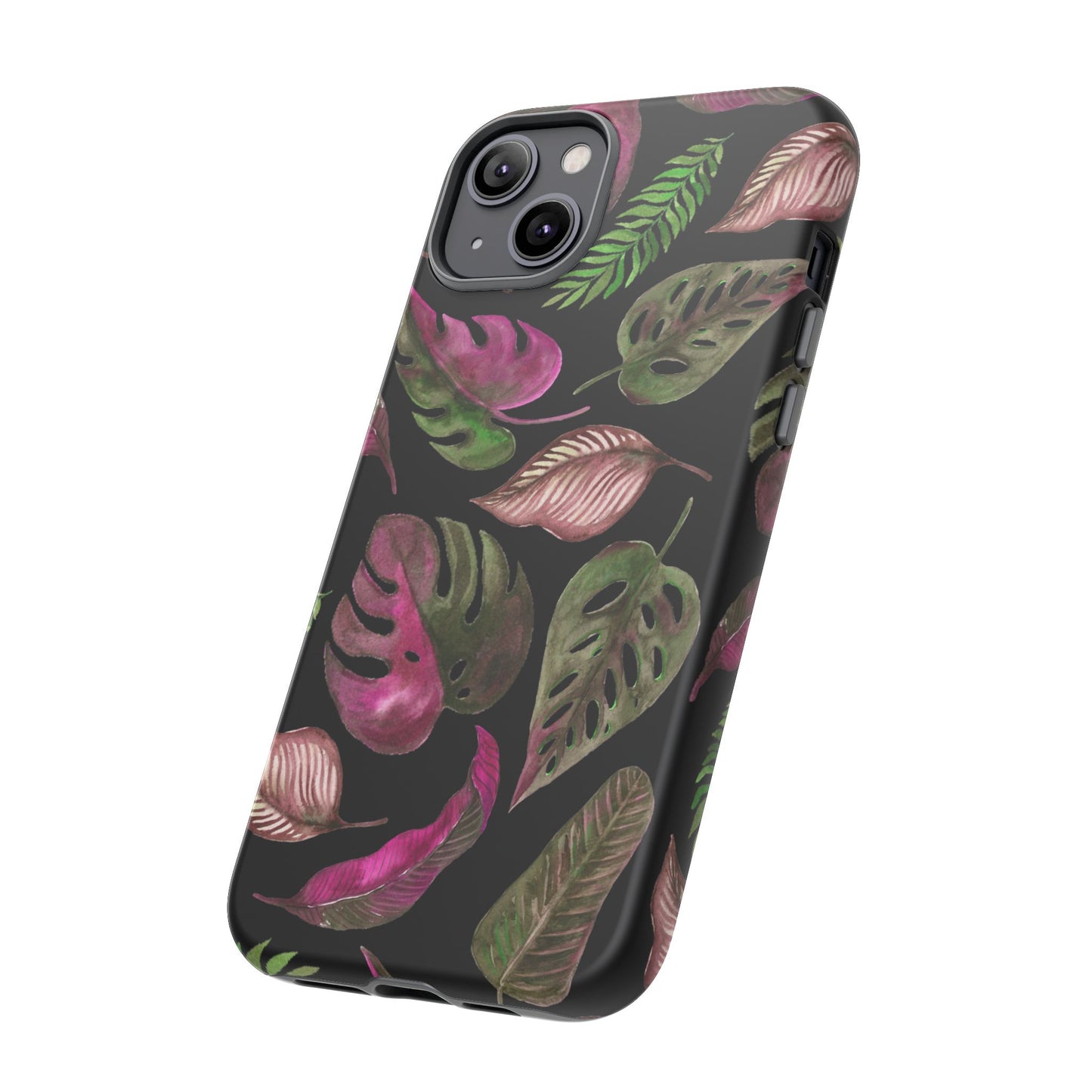 Pink & Black Tropical Leaves - Tough Case