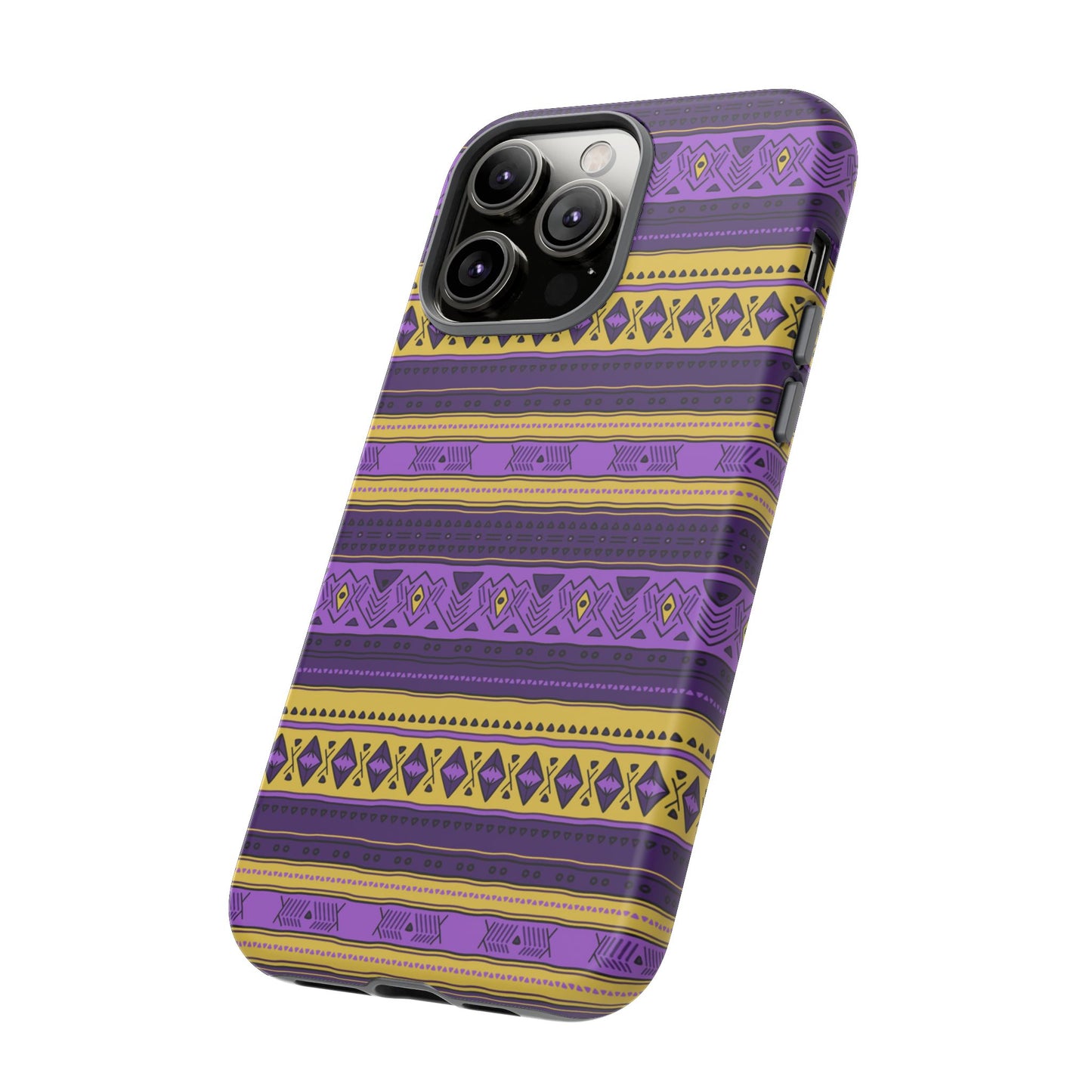 Purple & Yellow Stripes - Tough Phone Case
